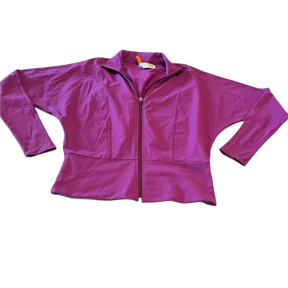 LUCY Activewear athleisure jacket women's size medium purple mock full zip‎